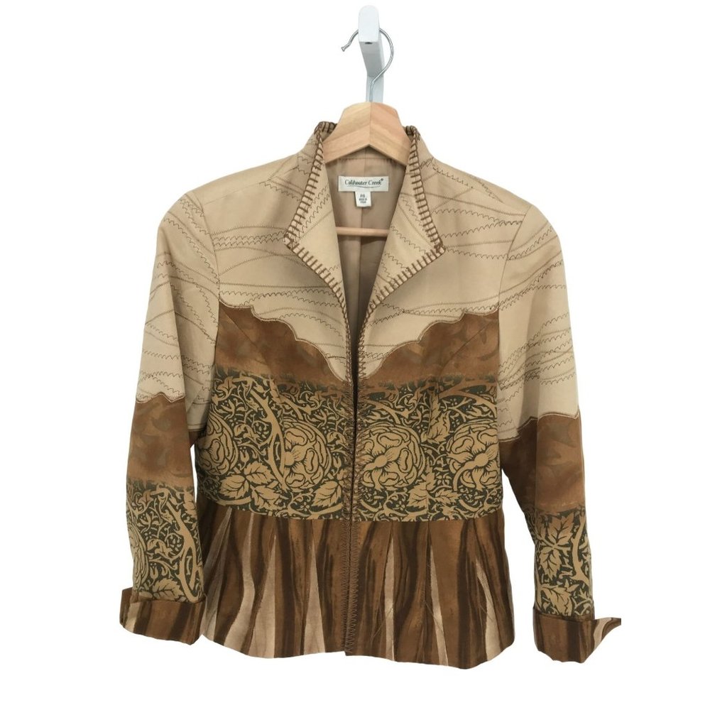 Coldwater Creek Women's Tan and Brown Jacket